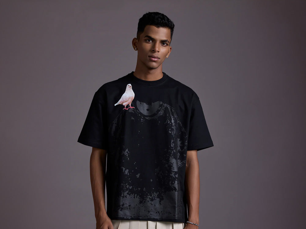 Model wearing a VINDOF oversized t-shirt