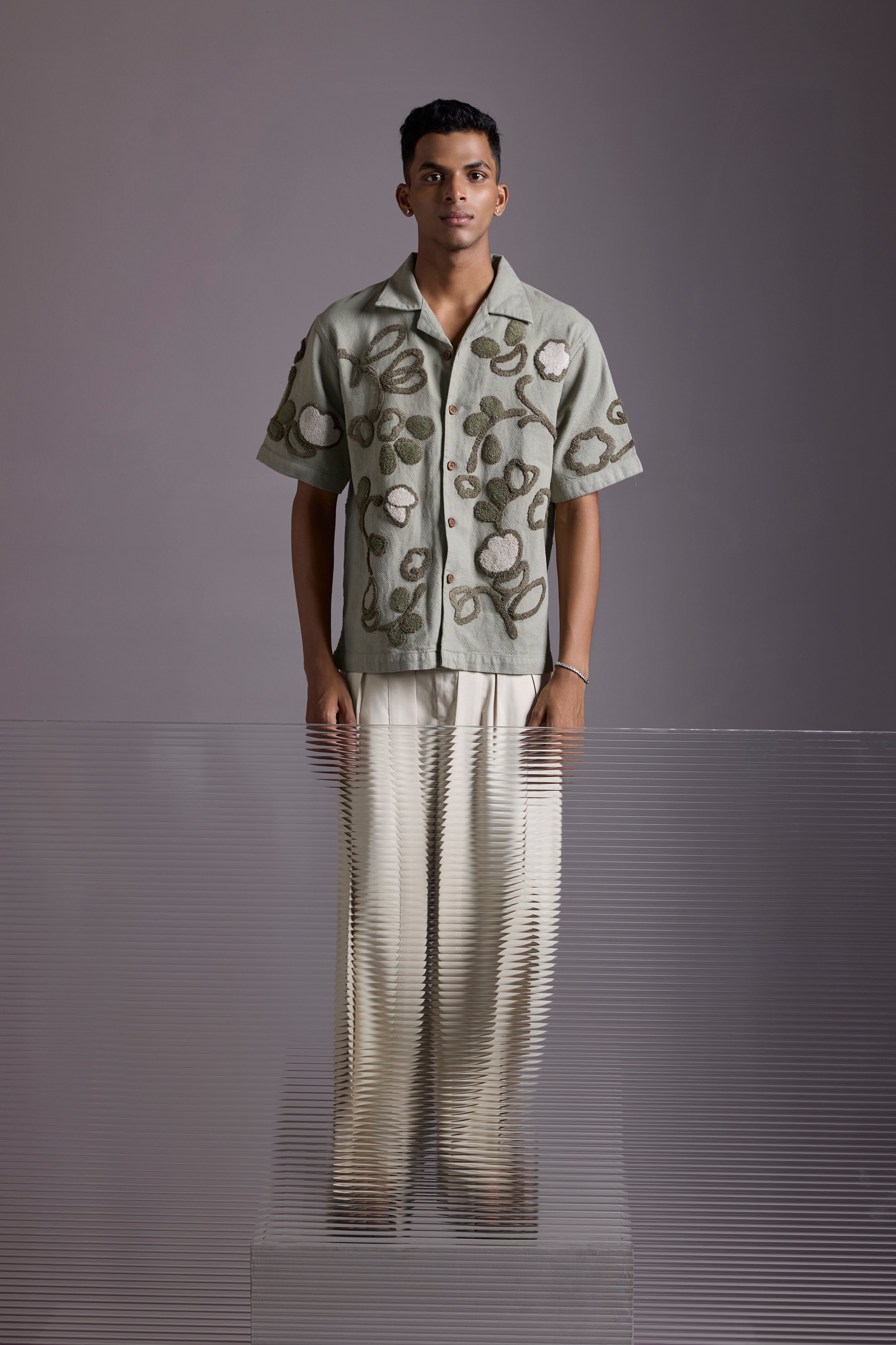 JUTE BLOOM EMBROIDERY SHIRT