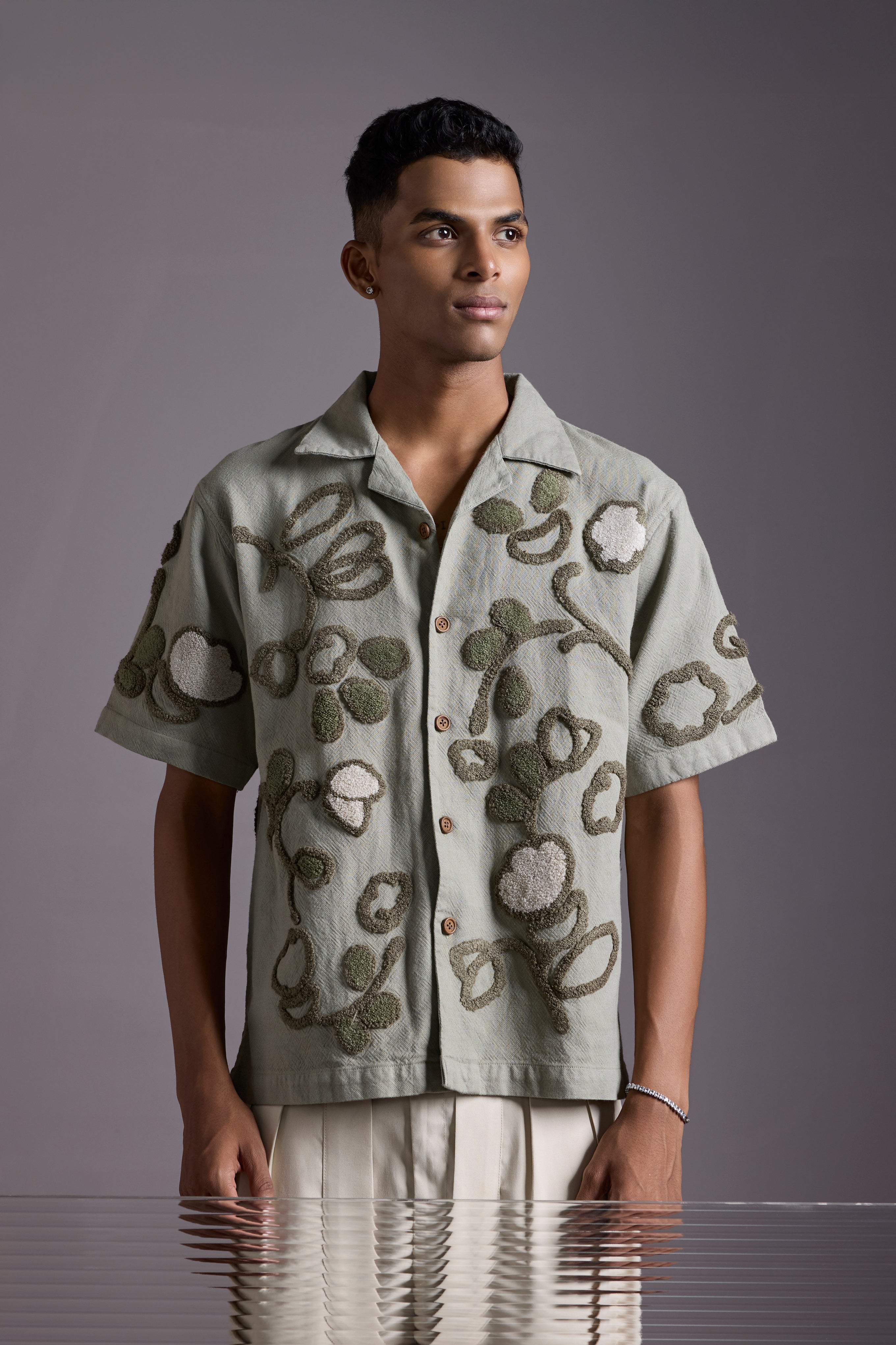 JUTE BLOOM EMBROIDERY SHIRT