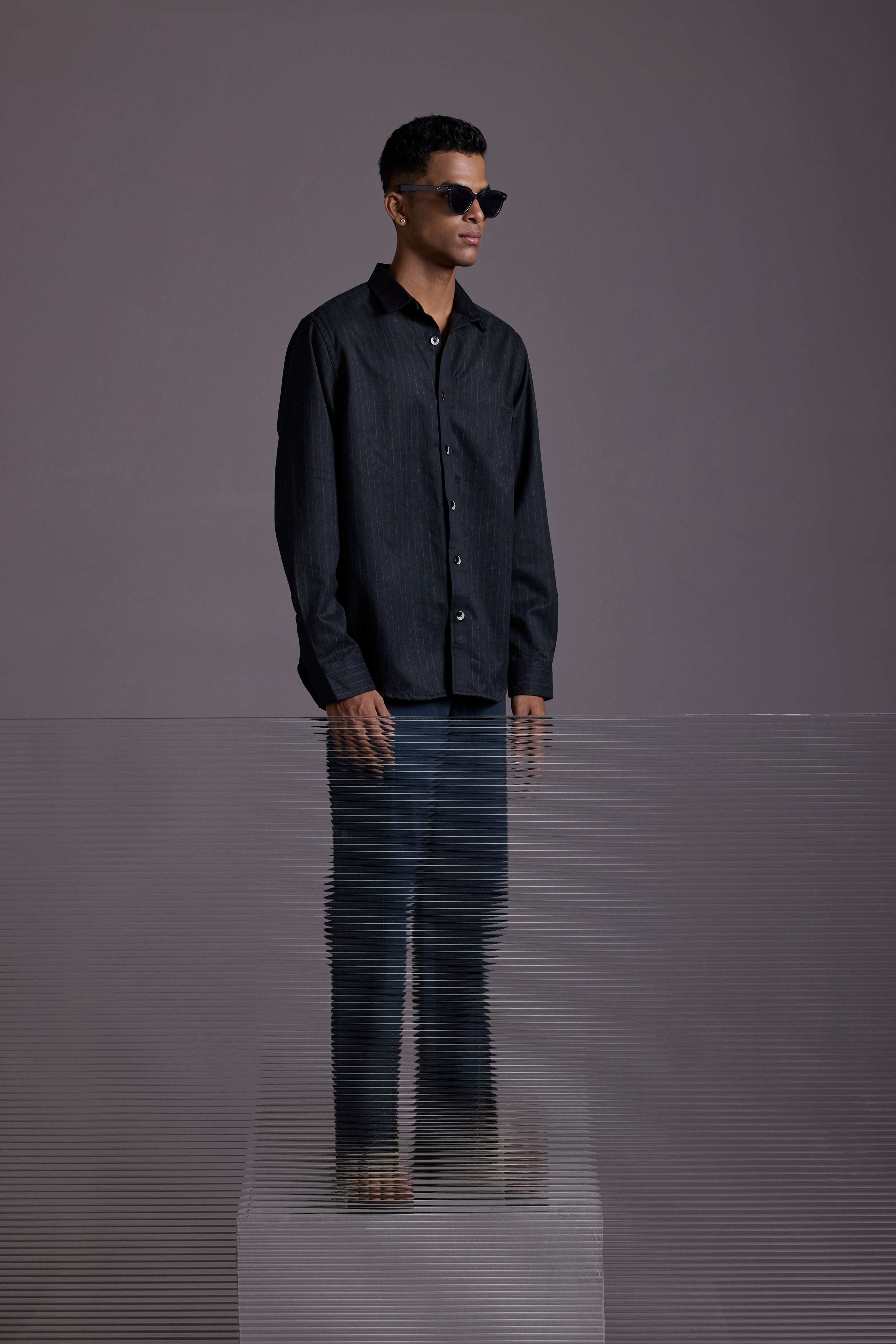MIDNIGHT PINSTRIPE SHACKET