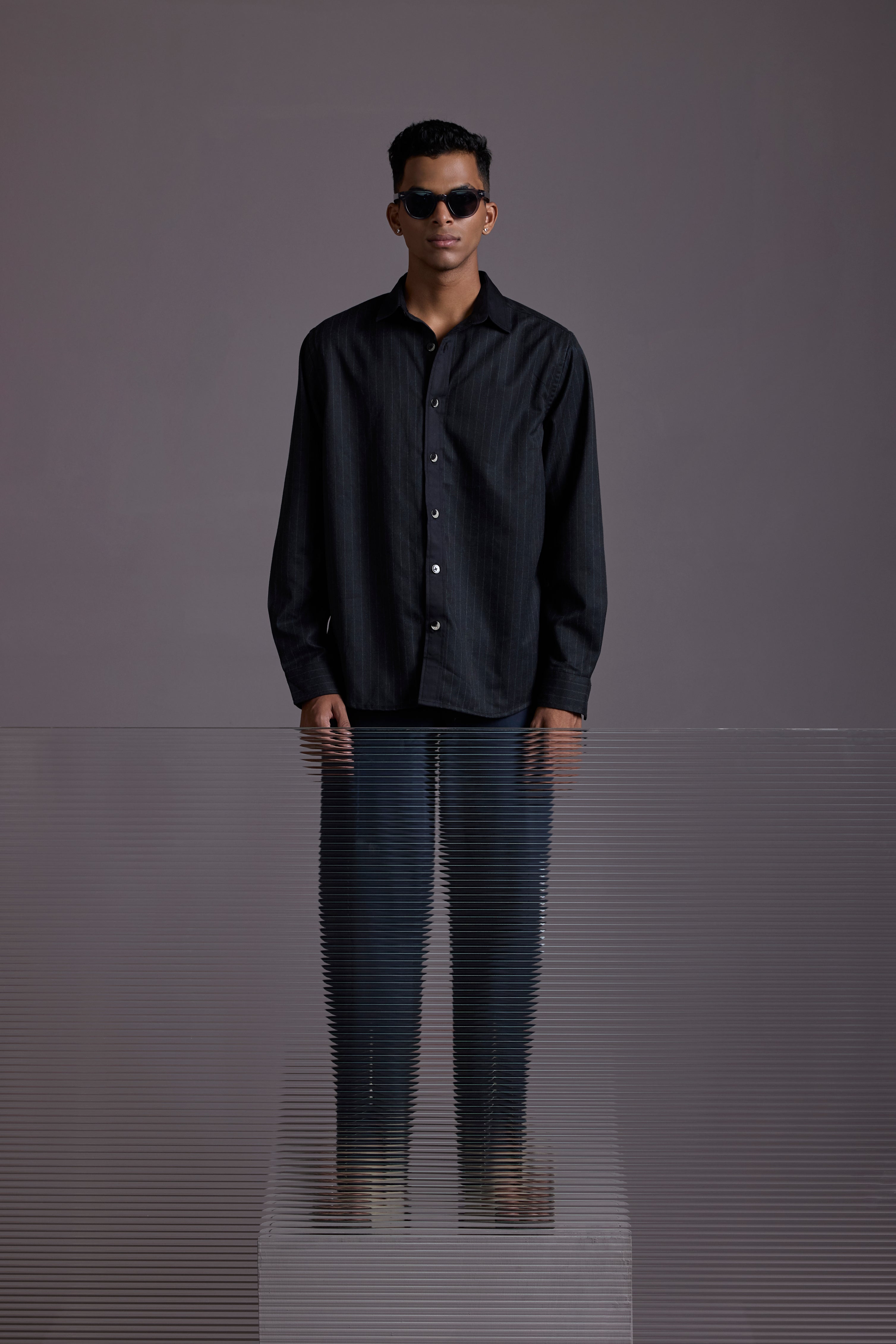 MIDNIGHT PINSTRIPE SHACKET