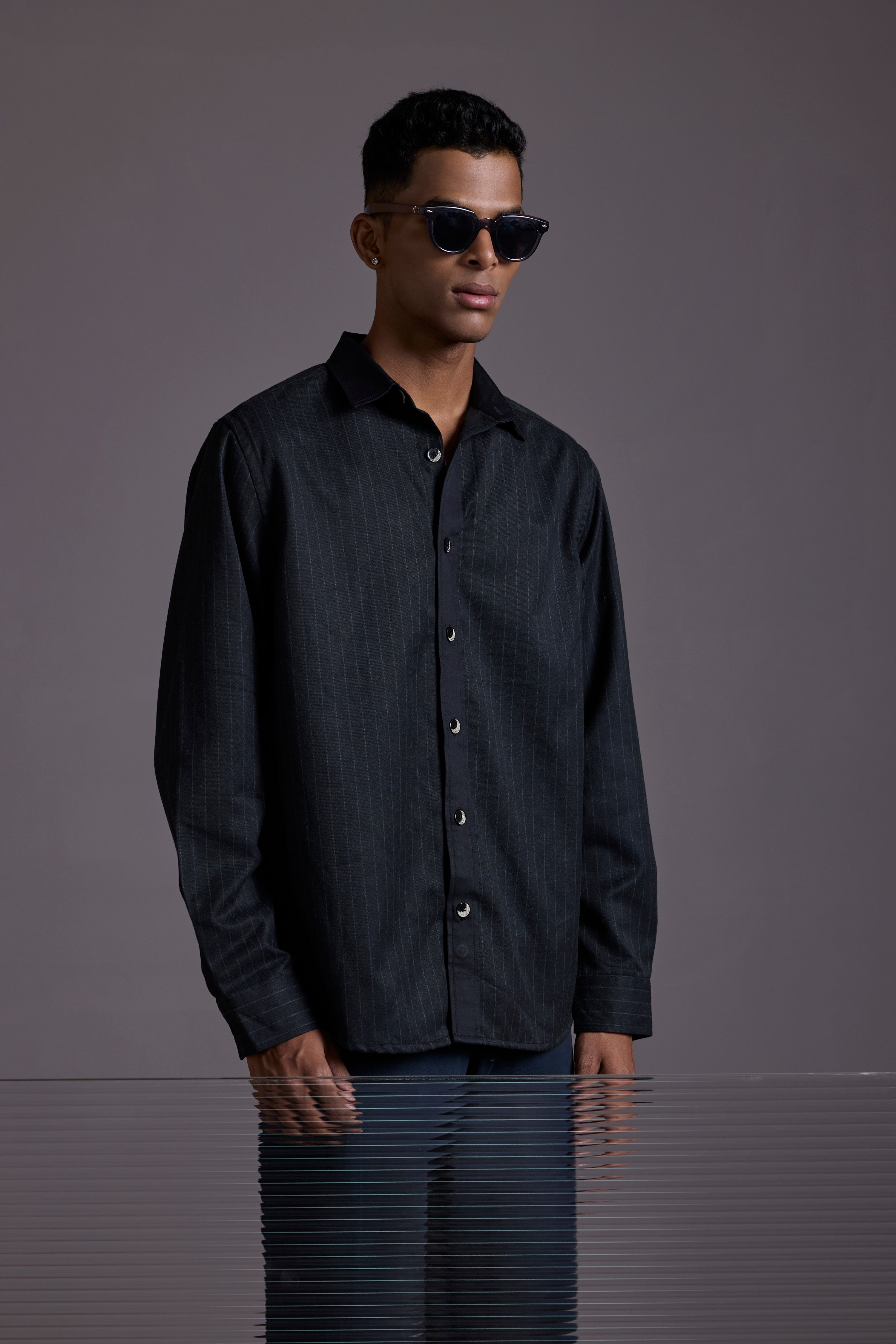 MIDNIGHT PINSTRIPE SHACKET