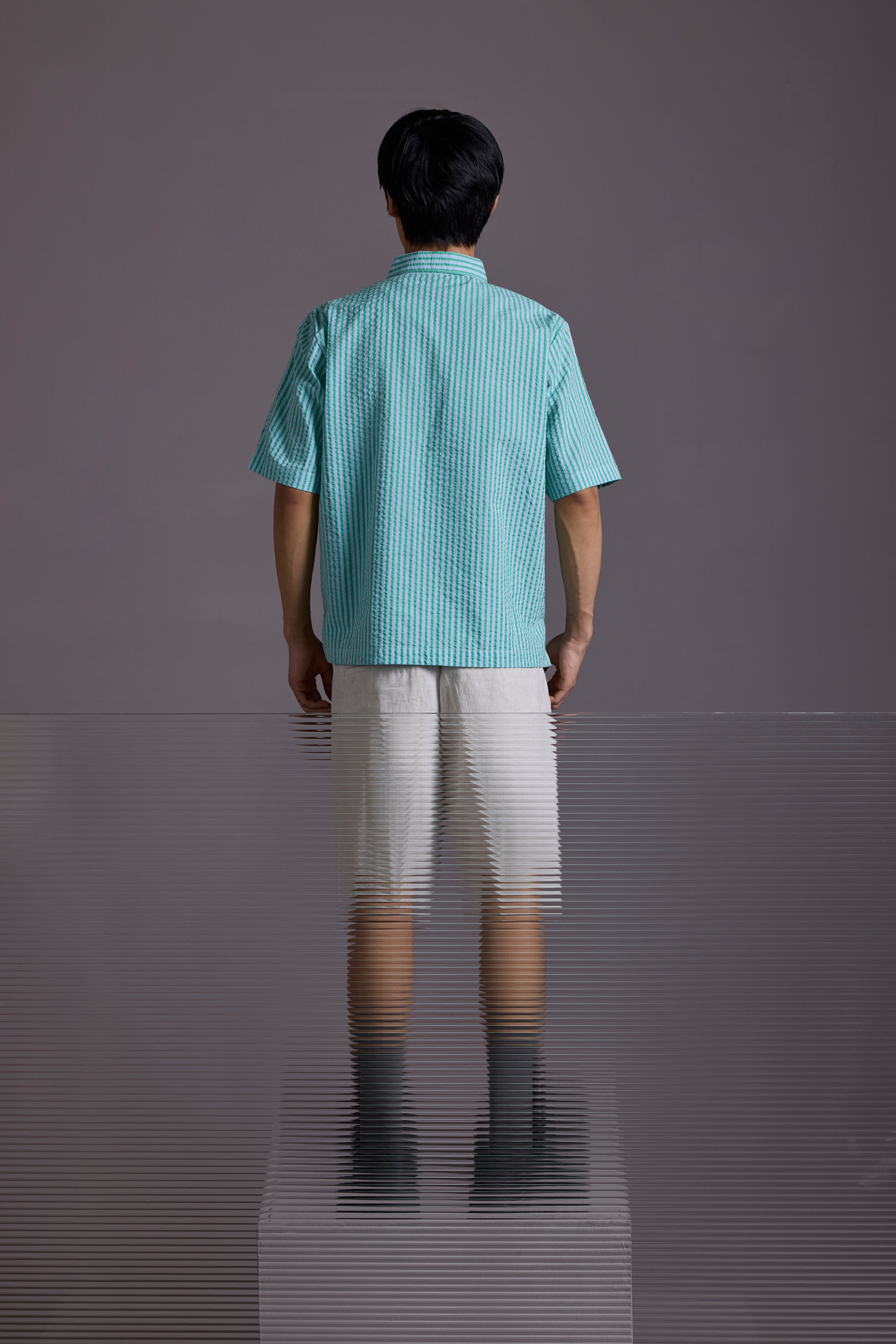 MINT STITCH POPOVER SHIRT