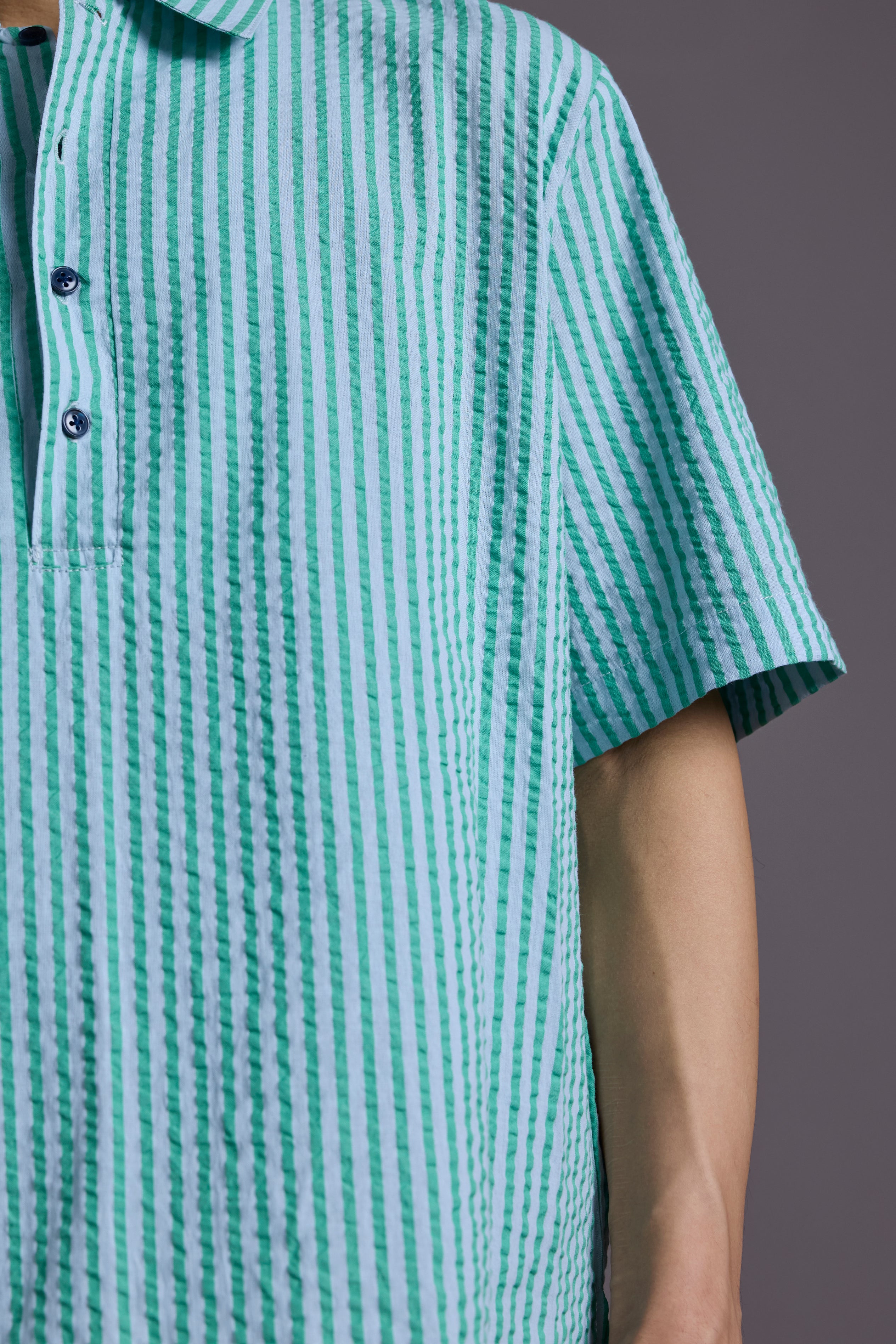 MINT STITCH POPOVER SHIRT