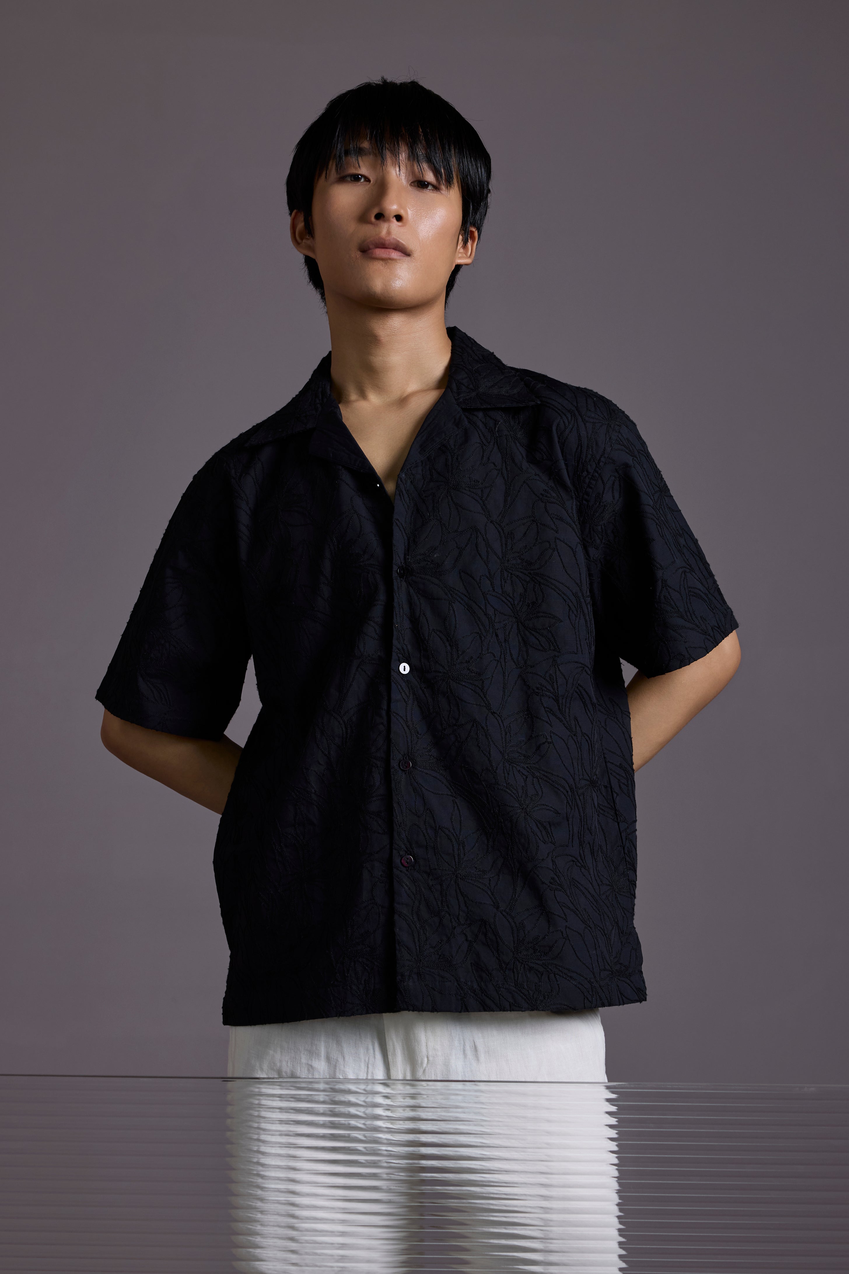 NOIR BLOOM CUBAN SHIRT