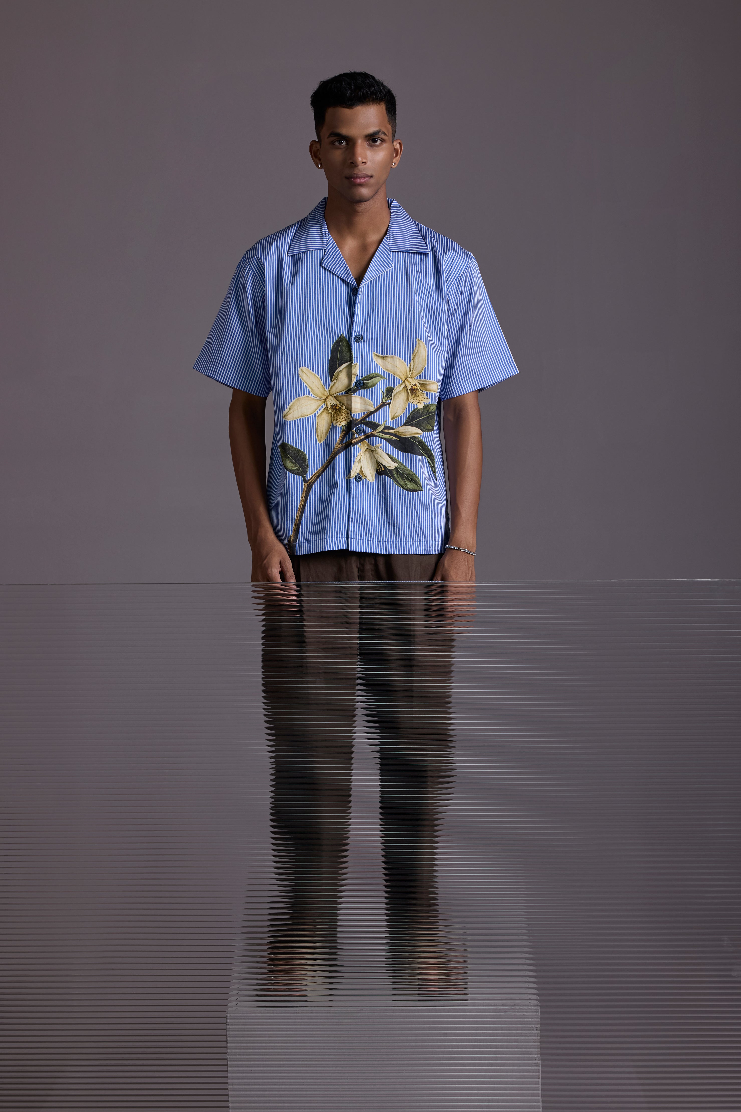 BLUE VANILLA FLORAL SHIRT