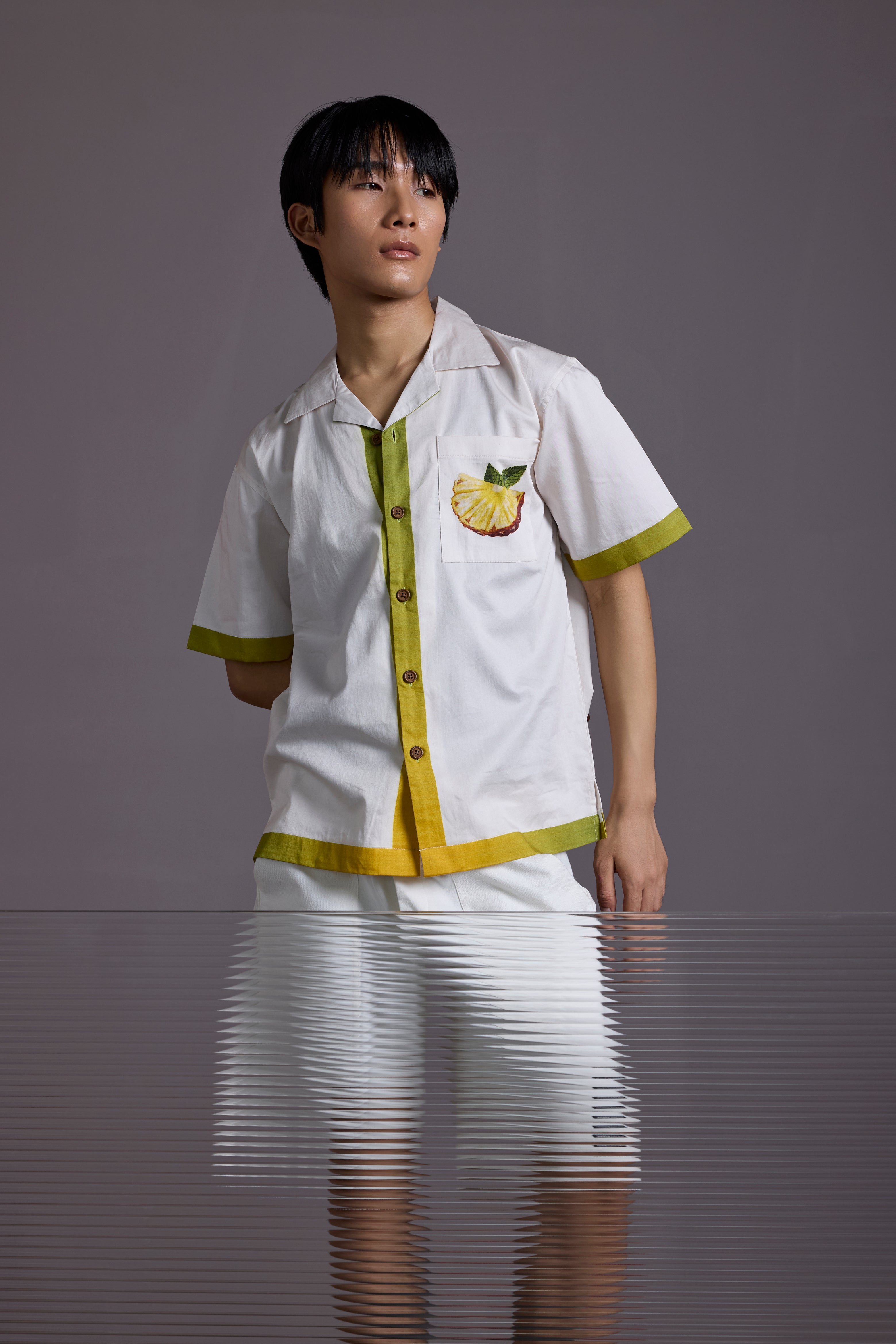 GREEN TROPICS PRINTED SHIRT