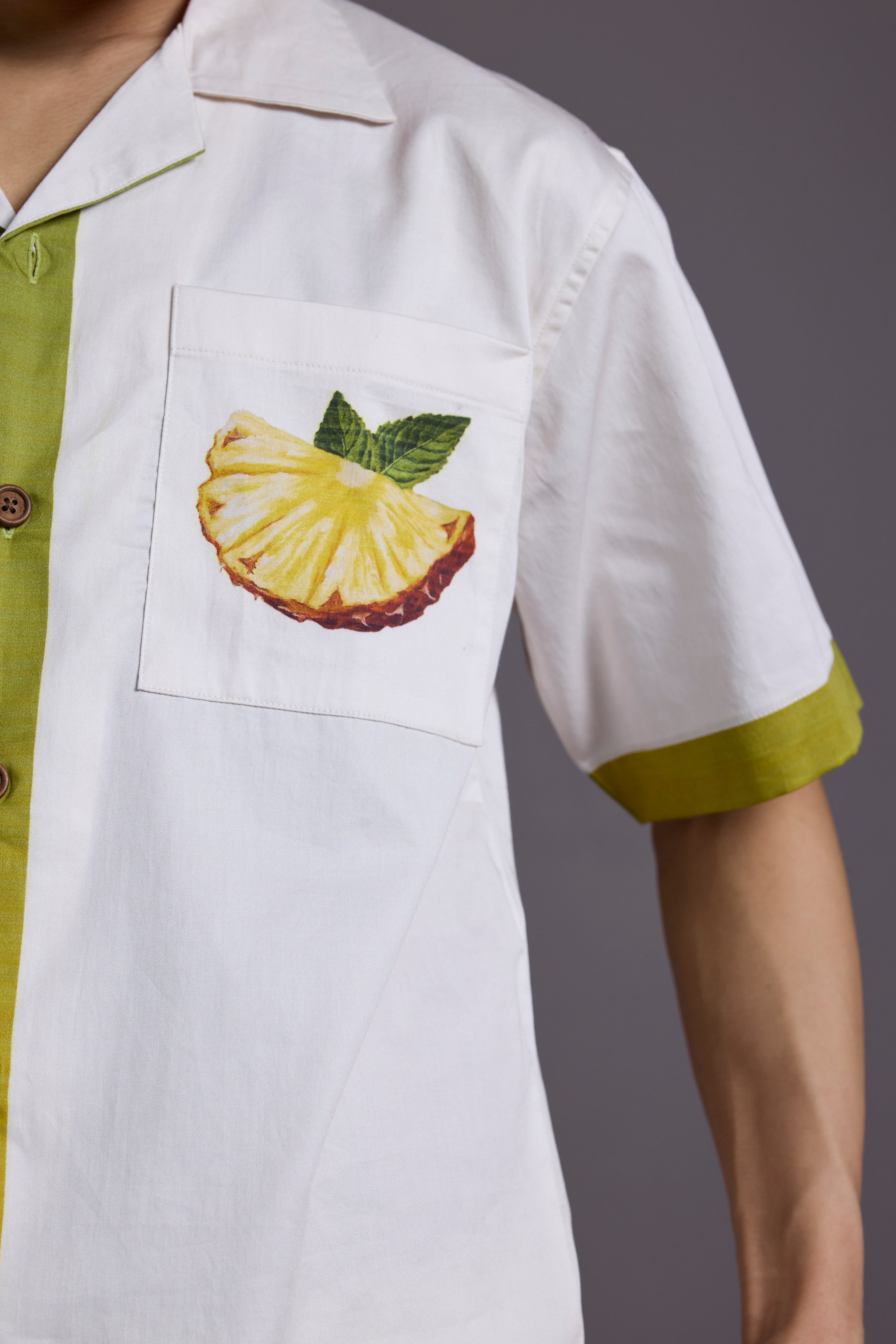 GREEN TROPICS PRINTED SHIRT