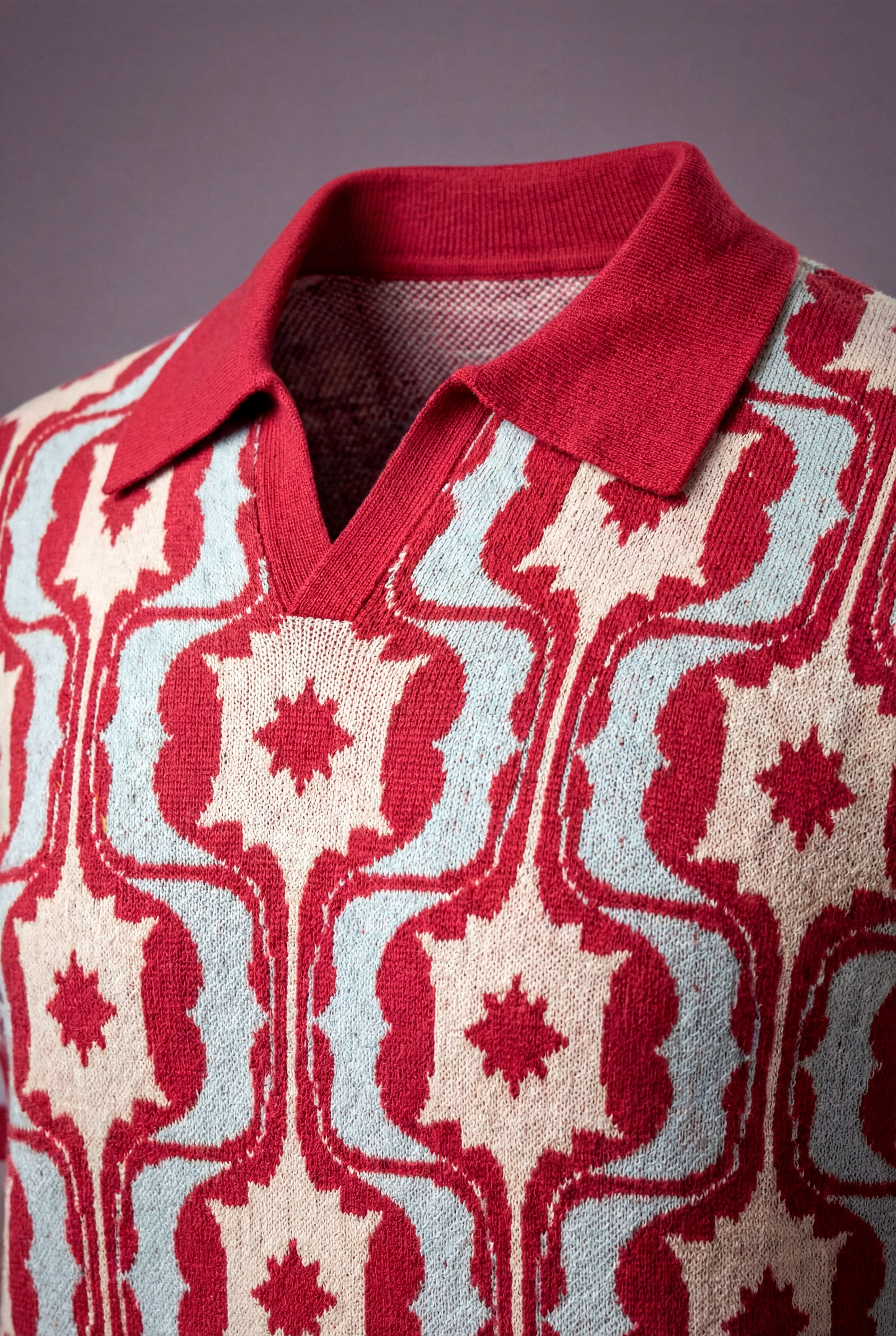 All over Retro Knitted Polo