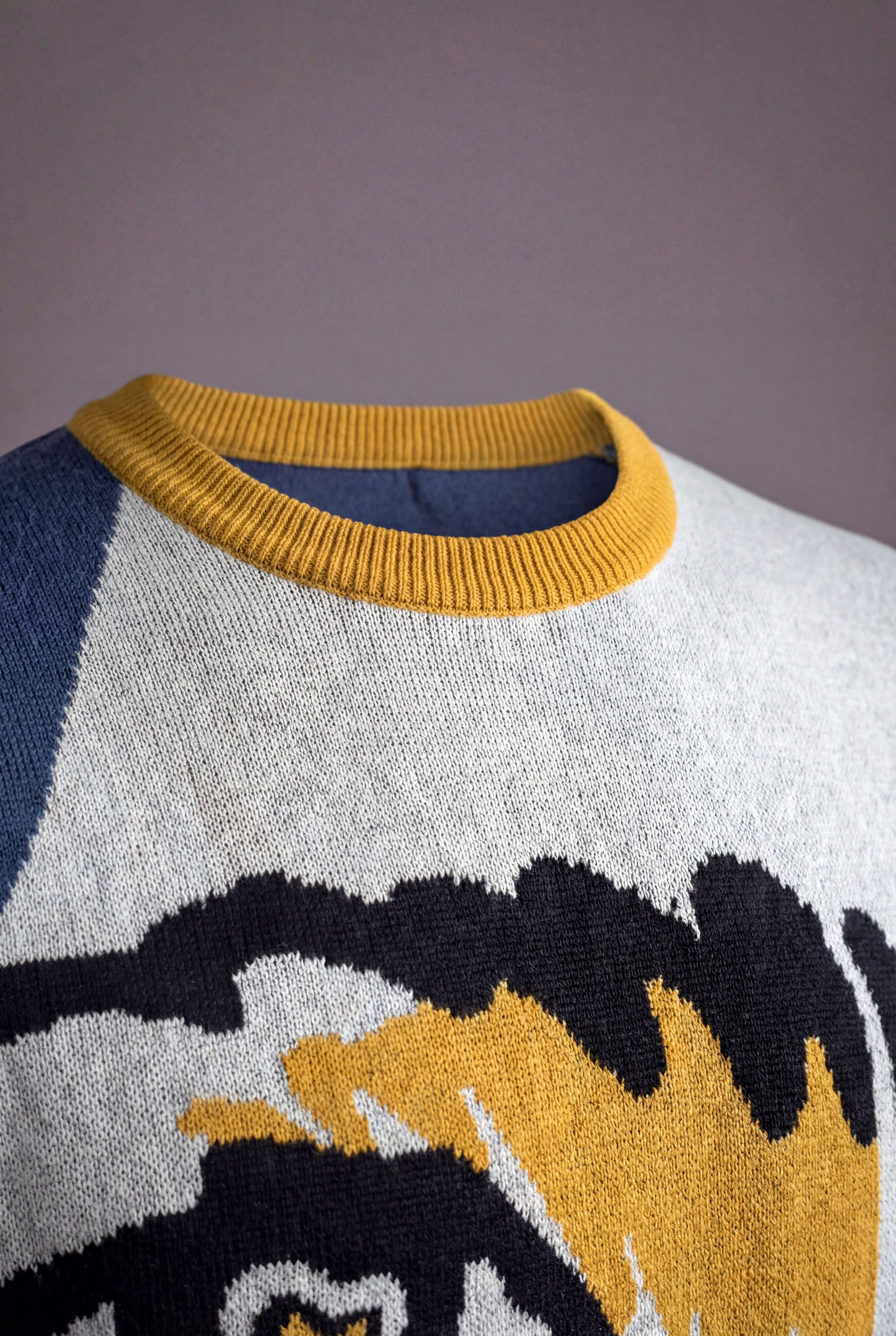 Abstract Face Knitted T-Shirt