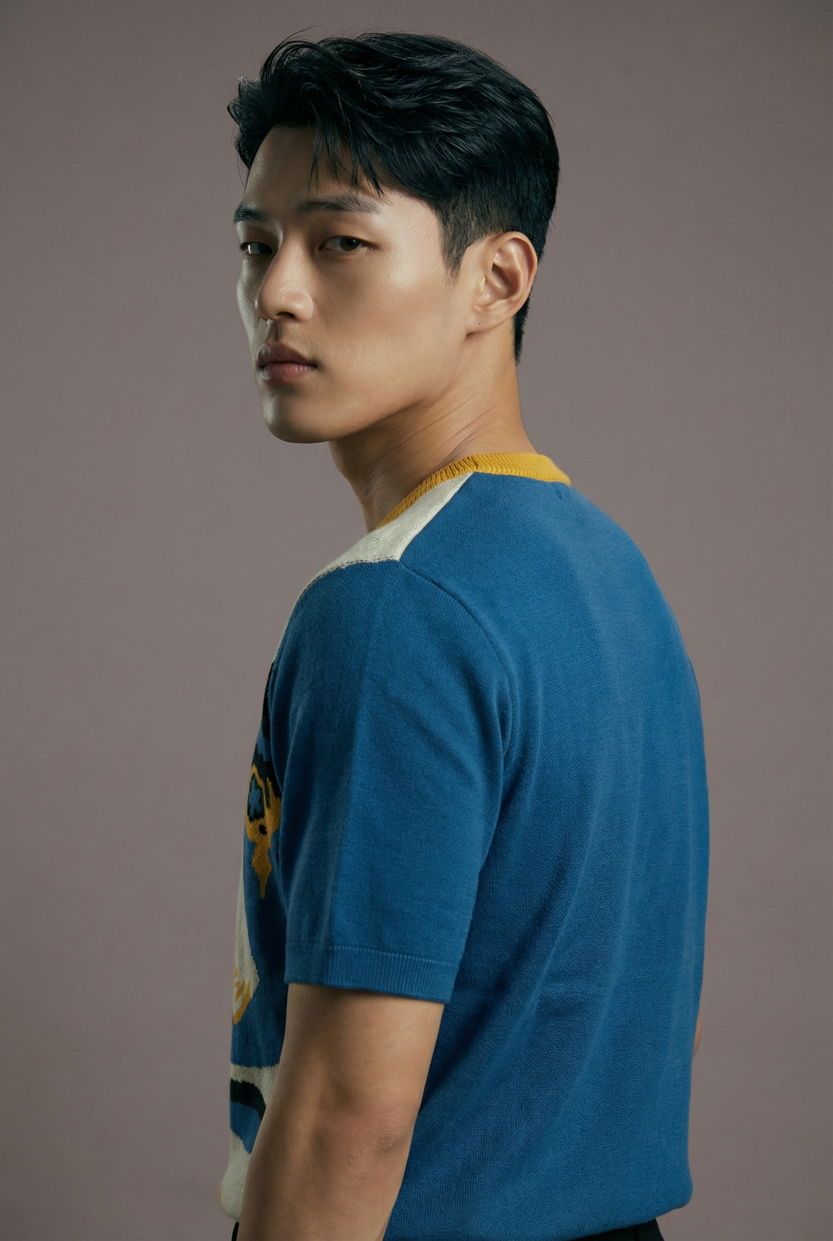 Abstract Face Knitted T-Shirt