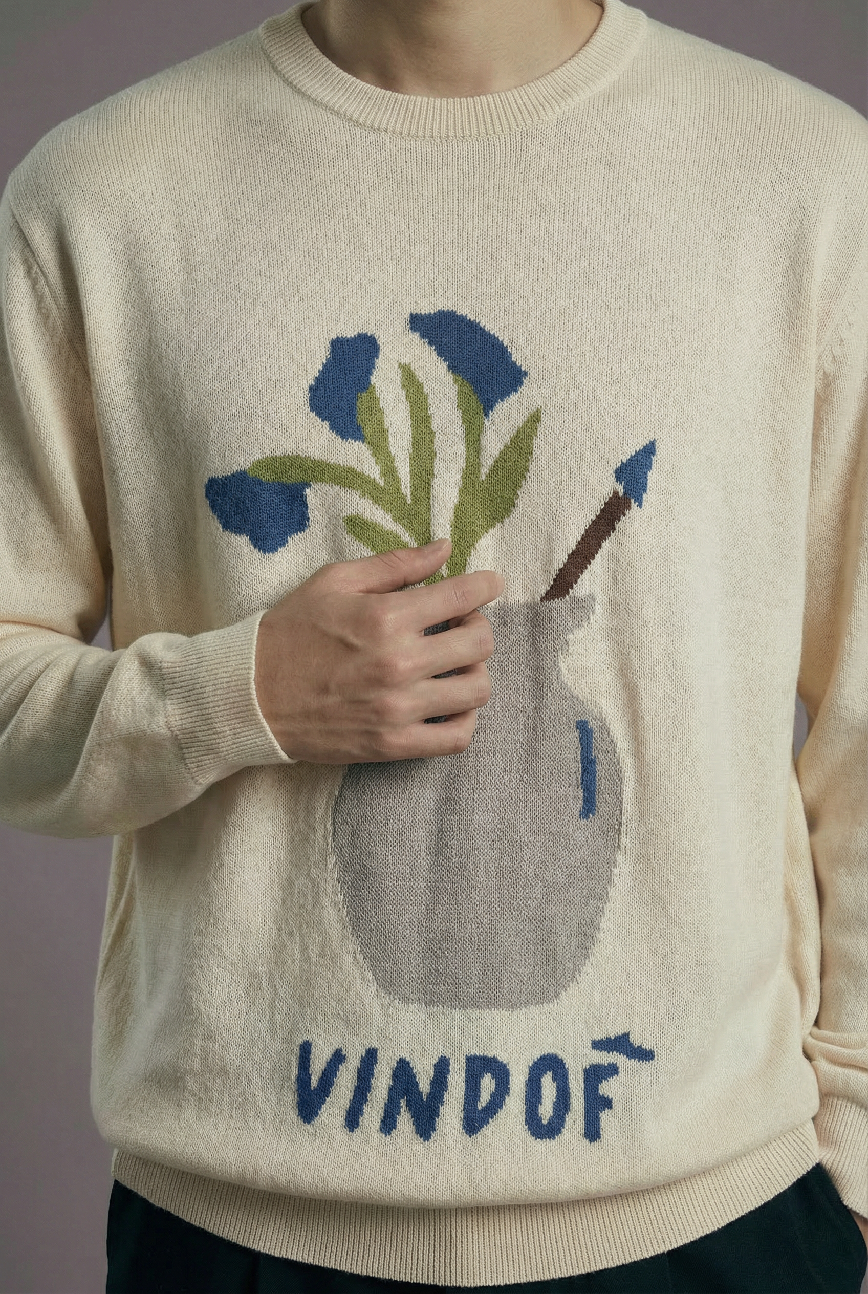 A Vase Jacquard Sweater