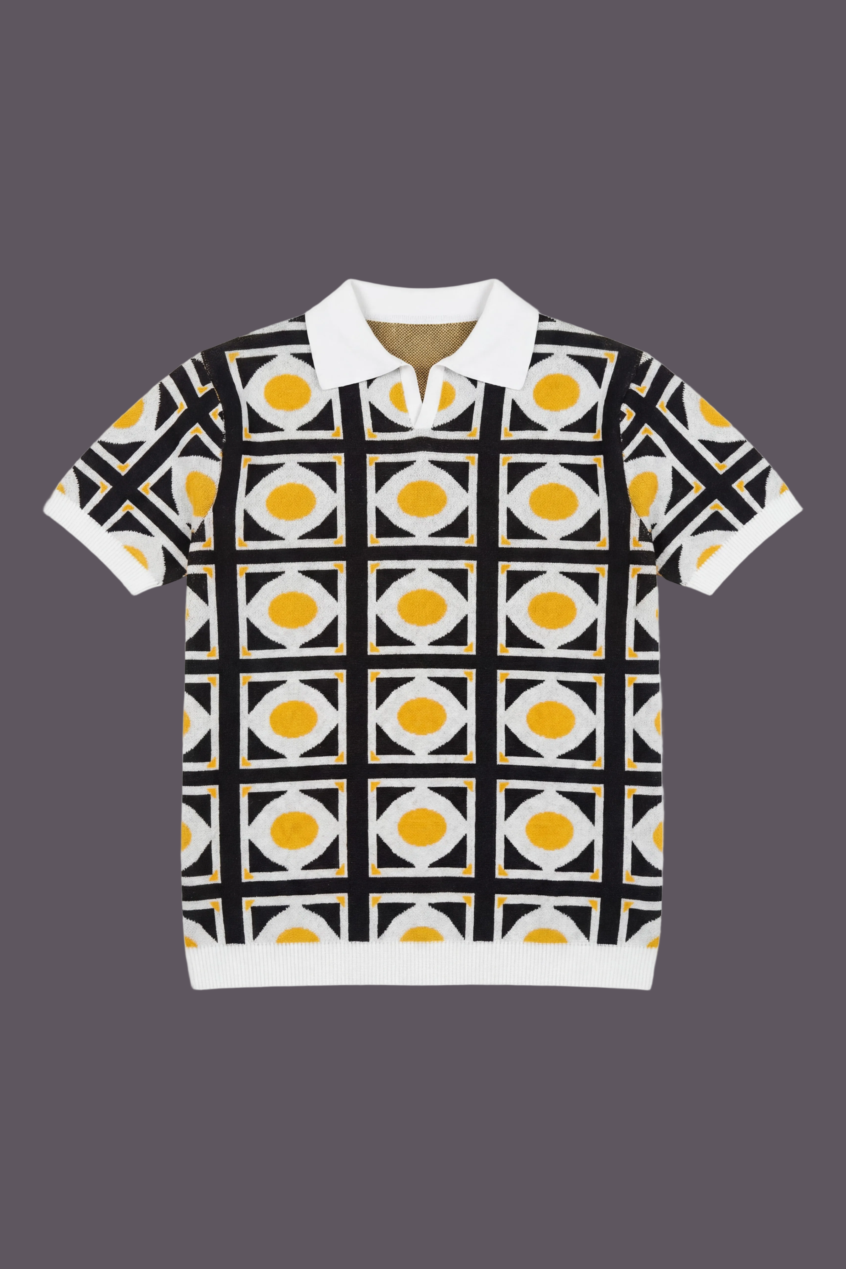 Astor grid knit polo