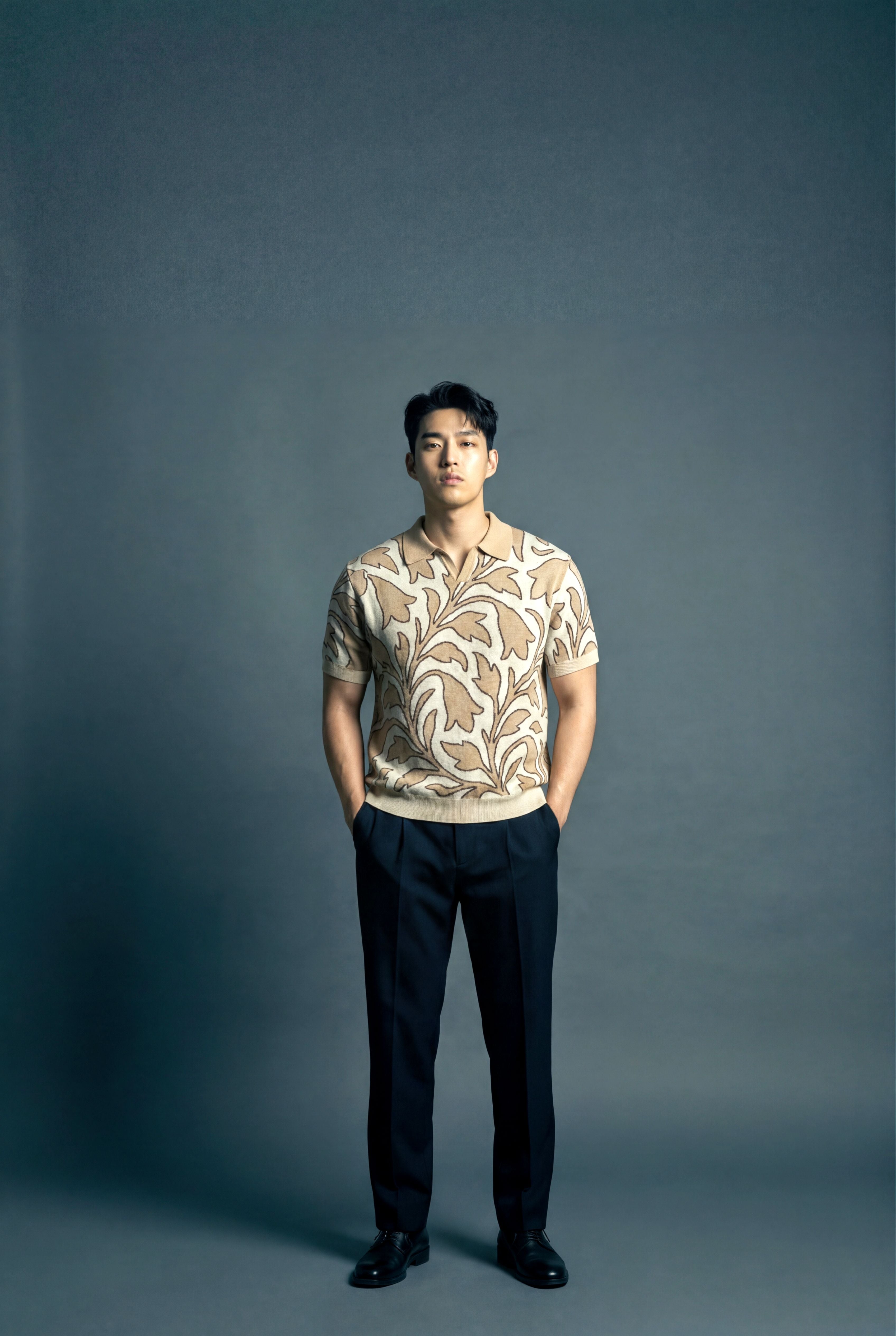 All over Leaf Knitted Polo